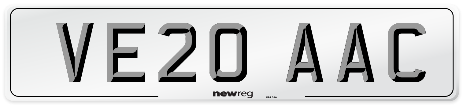 VE20 AAC Number Plate from New Reg
